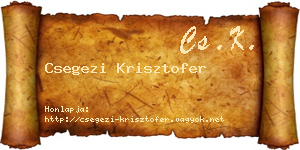 Csegezi Krisztofer névjegykártya